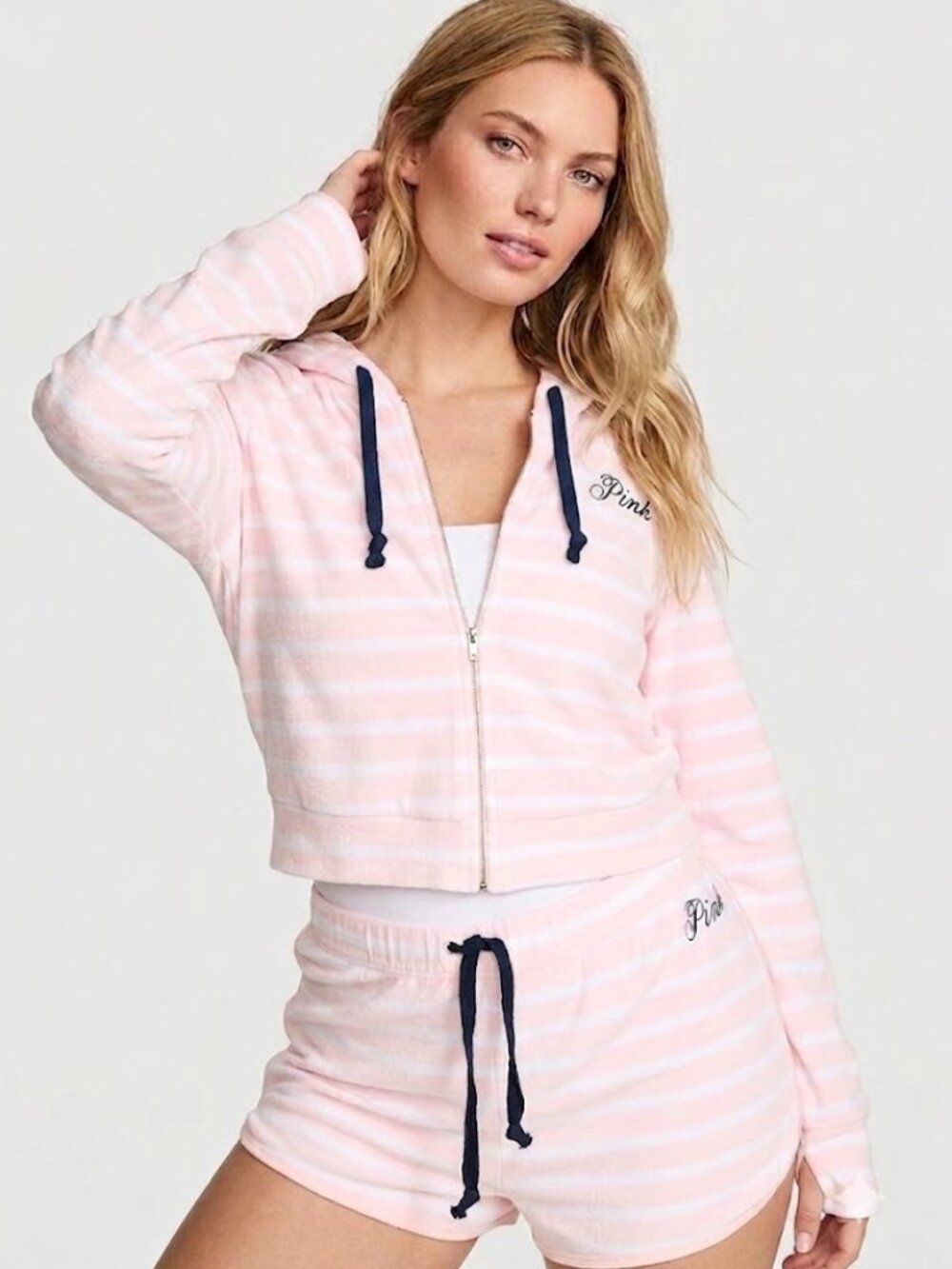 VS PINK Terry Full-Zip Cover-Up Hoodie Size XL, NWT